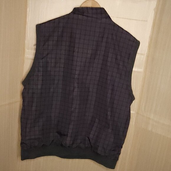 Stone Hill Mens Grey Plaid Reversible Fleece Windbreaker Vest XXL - Picture 4 of 9